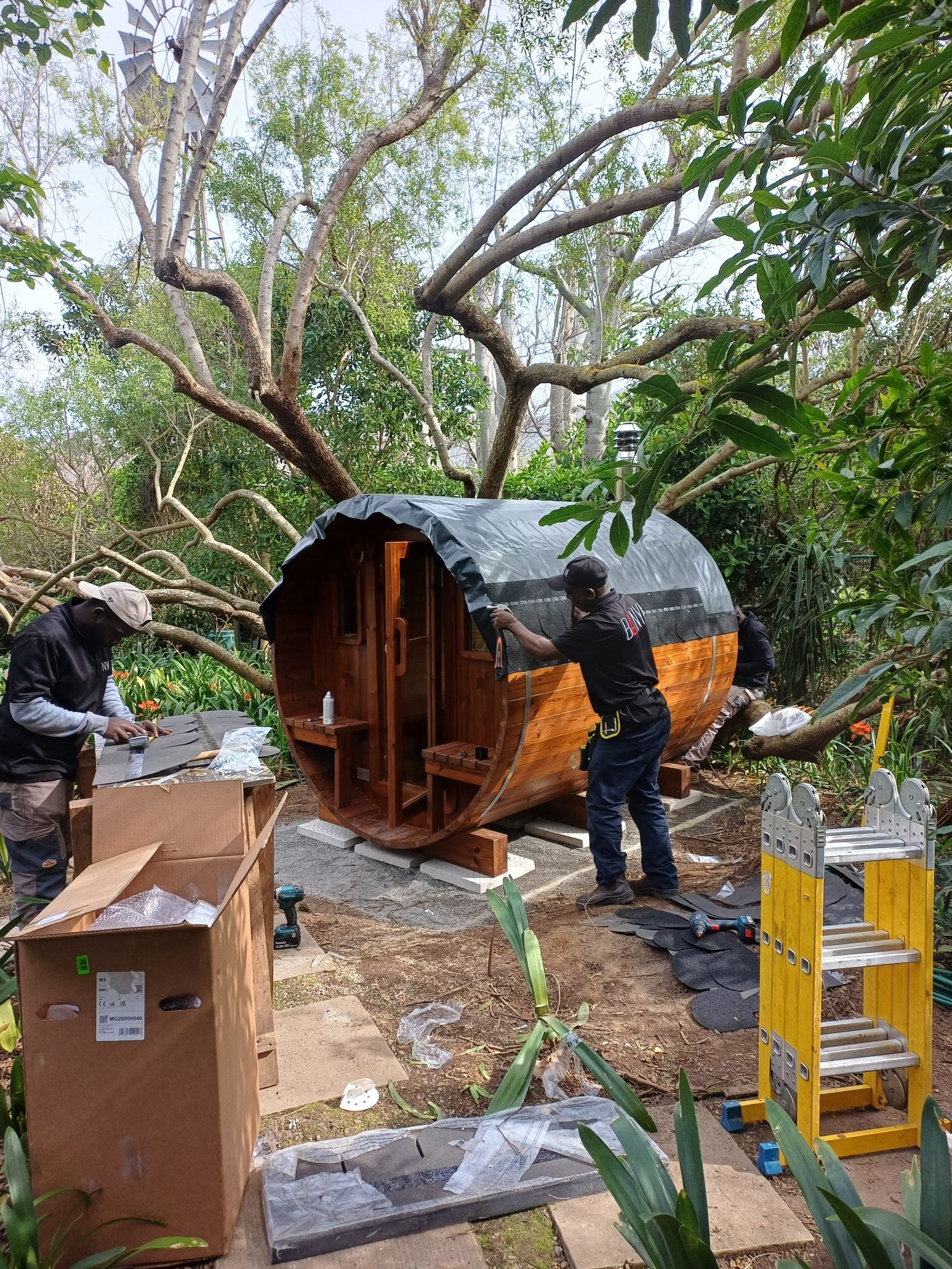 The BANYA components on site at the start of the build
